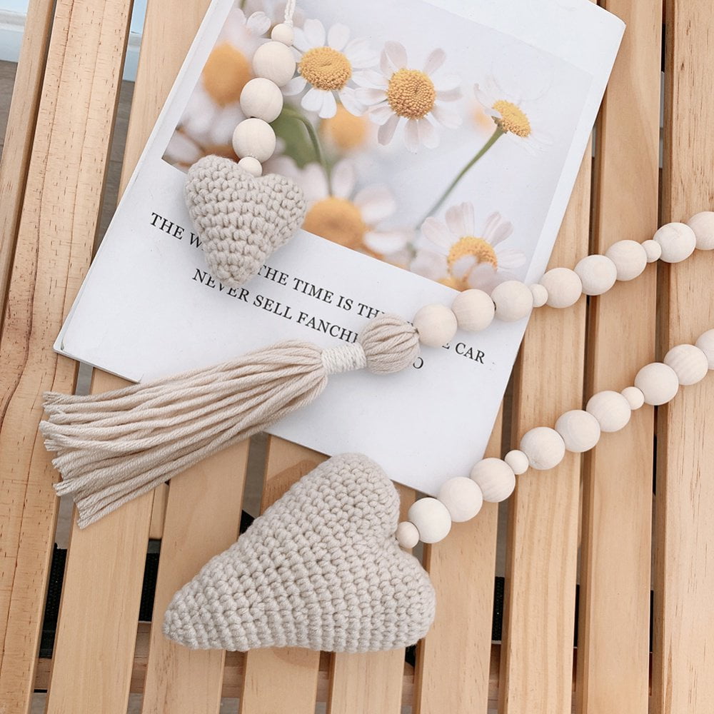 CLEARANCE]Natural Wood Bead Garland Farmhouse Beads Natural Prayer