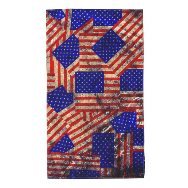 Balery Vintage USA Flag Toalla de Microfibra Premium con Estampado – 27.5x16 pulgadas, Alta Absorción, Suave y Aterciopelada, Secado Rápido
