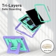thumbnail image 2 of Allytechgroup Rugged Case for Samsung Galaxy Tab A11+ Plus 11" SM-X230 X235, 3-Layers TPU PC with Shoulder Strap Shockproof Dual Angle Stand Kids Friendly Case for Galaxy Tab A11+, Purple+Mint, 2 of 7