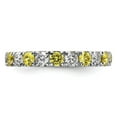 thumbnail image 3 of Auriga Fine Jewelry 14K White Gold Lab Grown Diamond VS/SI GH & Cr Yellow Sapphire Eternity Band for Women Size 4, 3 of 6