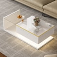 thumbnail image 1 of MODERNLUXE 39.4" Coffee Table with LED Lights, High-Gloss Centre Table Tea Table with Storage for Living Room,Small Space, Black, 1 of 9