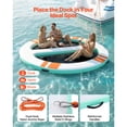 thumbnail image 4 of KFFKFF Inflatable Floating Dock, 10x8 FT Round Inflatable Dock Platform, Non-Slip Water Air Mat with Portable Carrying Bag & Detachable Ladder, 4 of 9