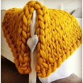 thumbnail image 1 of Chunky Knit Wool Merino Blanket , Boho Bedroom Home Decor, 1 of 4