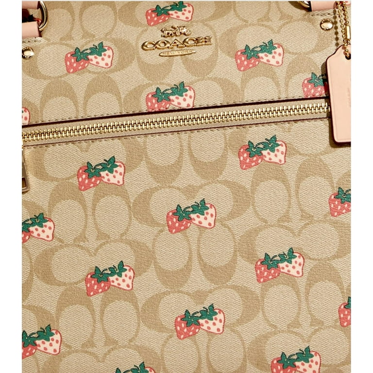 Coach Gallery Tote In Signature Canvas With Strawberry Print buy CB595