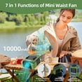 thumbnail image 5 of Prociv Waist Fan - Portable Clip Fan with 10000mAh Battery, 24-Hour Working Time, LED SOS Light - 3 Speeds, 15500RPM Strong Airflow - Neck Fan for Jobsite, Farming, Fishing(Green), 5 of 7