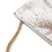Cousin DIY White Wash Wood Plank Sign with Jute Twine Hanging Cord