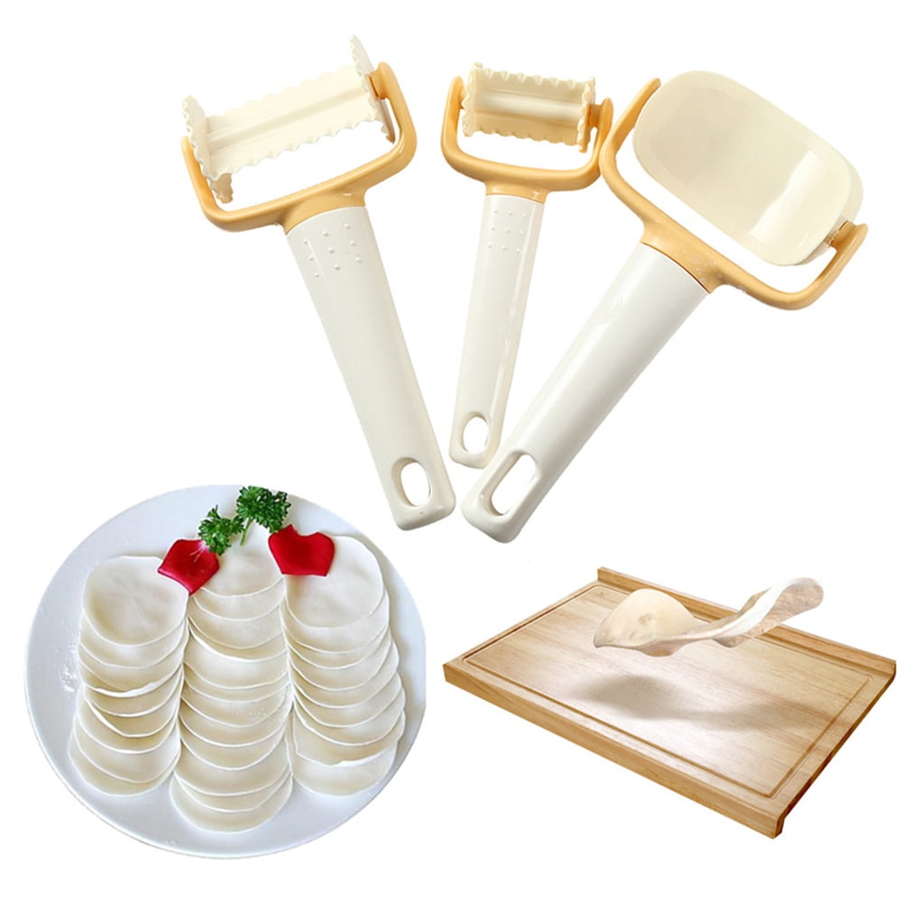 3PCS Rolling Cookie Pastry Dough Cutter Roller Slice Biscuit Cutting Blader 