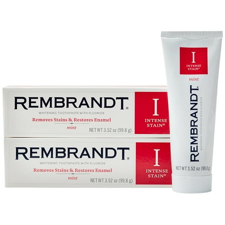 Rembrandt Intense Stain Whitening Toothpaste, Mint Flavor, 3.52-Ounce (2 (Best Stain Removing Toothpaste)