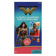 Wonder Woman 16 Puzzle Valentine Cards with Envelopes