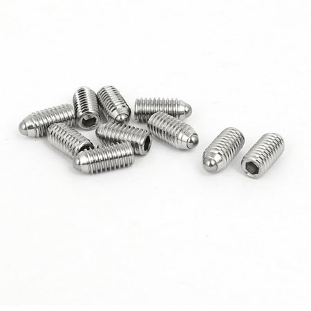 

Unique BargainsM6x12mm 304 Stainless Steel Spring Hex Socket Ball Point Grub Set Screws 10pcs