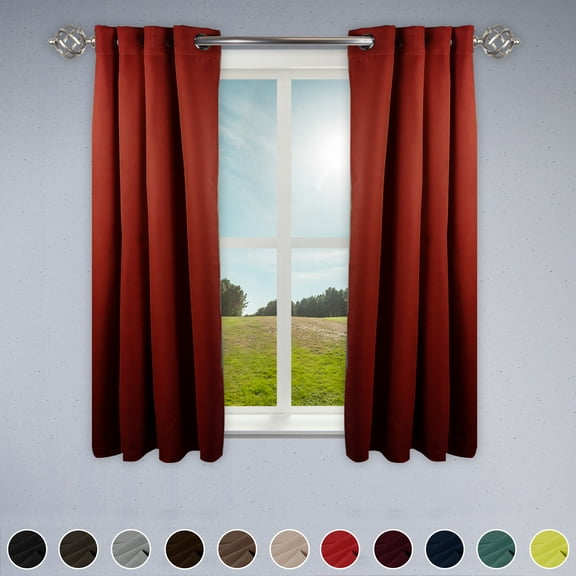 Premium Soft Touch Curtain Panel - 52" x 63" 1 Panel - Red