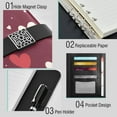 thumbnail image 4 of Premium Faux Leather Notebook - Refillable, Multi-Functional Organizer, 23.3x17cm, All-Season Use，Many Hearts, 4 of 6