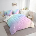 thumbnail image 3 of jejeloiu Horoscope Theme 7-Piece Twin Bedding Sets,Constellation Print Bedding Comforter Set,Blue Pink Purple Ombre Sheet Sets For Kids,Luxury Bedroom Decor Reversible, 3 of 8