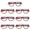 Black/Red, variant on 7PK Men Women Multifocus No Line Progressive Reading Glasses Multifocal Readers
