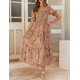 thumbnail image 2 of Vestido ZESICA 2025 boho con estampado floral y cuello cuadrado, largo maxi, 2 of 5