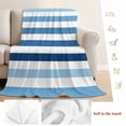 thumbnail image 5 of Blue Ombre Striped Blanket Soft Cozy Warm Throw Blanket for Couch, Plush Fuzzy Flannel Fleece Blankets for Sofa, Modern Abstract Gradient Lines Art Bed Blankets Lightweight Gifts for Women, 40"x50", 5 of 9