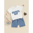 thumbnail image 2 of Bagilaanoe 2pcs Toddler Baby Boy Shorts Set Short Sleeve Letter Embroidery T Shirt Tops + Shorts 6M 12M 18M 24M 3T Kids Casual Summer Clothes, 2 of 7