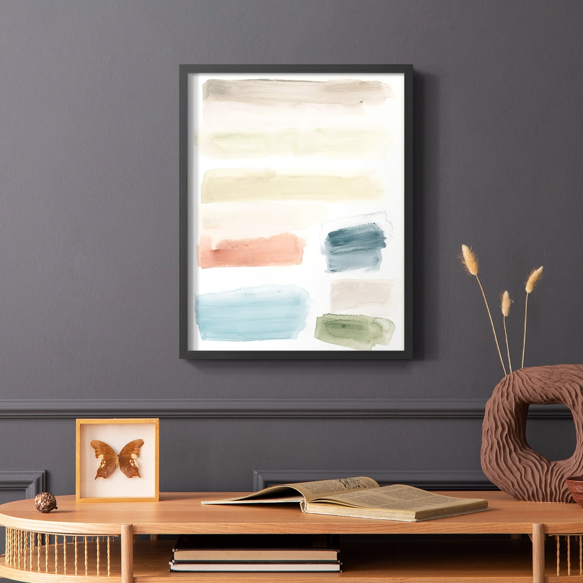 Watercolor Swatches II Framed Print in Black Solid Wood 11 x 14 Framed Print