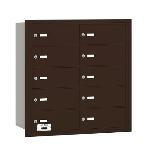 4B+ Horizontal Mailbox - 10 B Doors - Bronze - Rear Loading - USPS Access