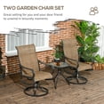 thumbnail image 4 of Outsunny Patio Swivel Chairs w/ Mesh Fabric Seat Rocking Chairs, Brown, 4 of 10