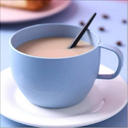 

Wheat Straw Water Cup European Wheat Straw Environmental Protection Simple Breakfast Milk Mug Water Cup Tea Cup Coffee Cup 1PC Blue