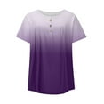 thumbnail image 3 of QLEICOM Womens Summer Tops Oversized T-shirts Short Sleeve V-Neck Tie-dye Casual Loose Tunic Tank Tops Women Shirts Blouses Purple S, 3 of 4