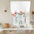 thumbnail image 3 of Farmhouse Floral Tie Up Curtain 63 Inches Long, Nature Colorful Wildflower Spring Botanical Balloon Style Kitchen Window Curtain Over Sink, Small Window Rod Pocket Curtain 52"x63", 3 of 9