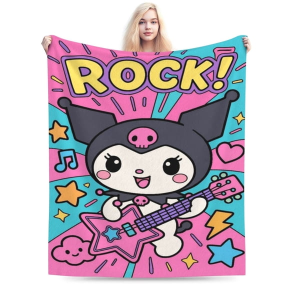 Cozy Warm Plush Throw Kuromi Blanket Fluffy Bedding Blankets for Bed Couch Living Room 50"x40"