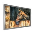 thumbnail image 2 of Designart 'Close Up Of The Head of A Horse In Stable' Farmhouse Framed Art Print, 2 of 4