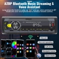 thumbnail image 3 of Estéreo de coche UNITOPSCI Pantalla LCD Bluetooth 5.0 de un solo DIN, 3 of 9