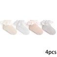 thumbnail image 2 of LYMAYTER 4 Pack Kids Girls Socks Toddler Ruffle Soft Eyelet Mesh Dress for Princess Socks 0-8Y, 2 of 7