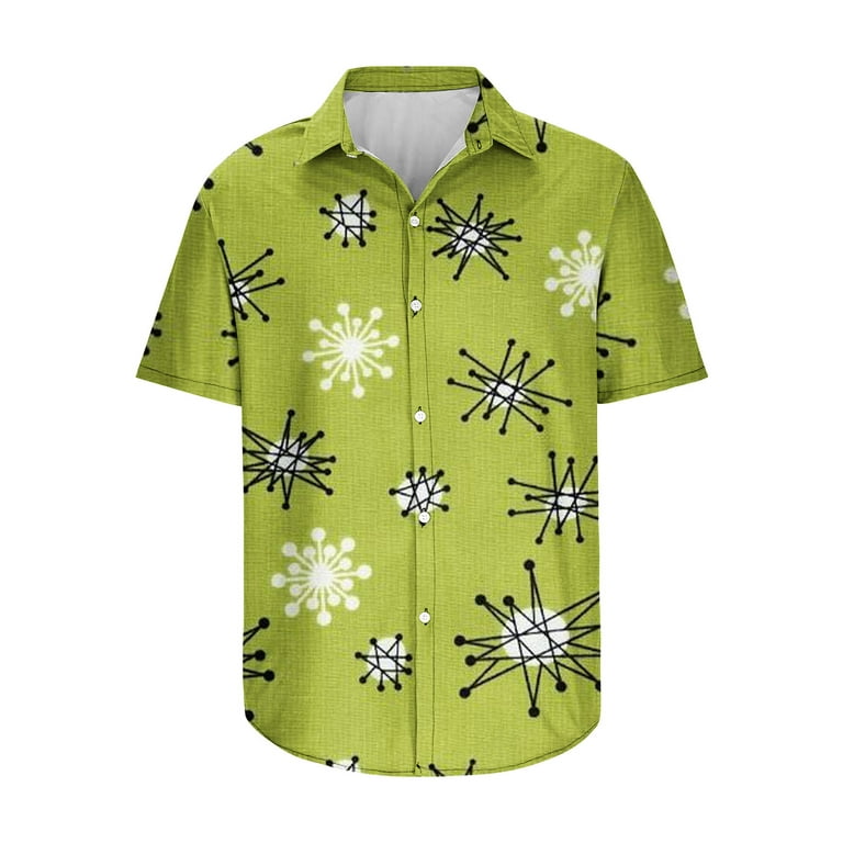 ZCFZJW Men's Casual Hawaiian Shirt 4 Way Stretch Tropical Floral Print  Beach Button Down Aloha Shirts Summer Short Sleeve Regular Fit Comfy Tshirt