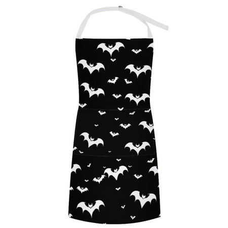 

ZZZHY Cute Halloween Bats Heart Design-181 Apron with Pockets Adjustable Aprons for Men/Women Waterproof Chef Aprons for Kitchen Gardening Cooking BBQ Baking Halloween Thanksgiving Christmas