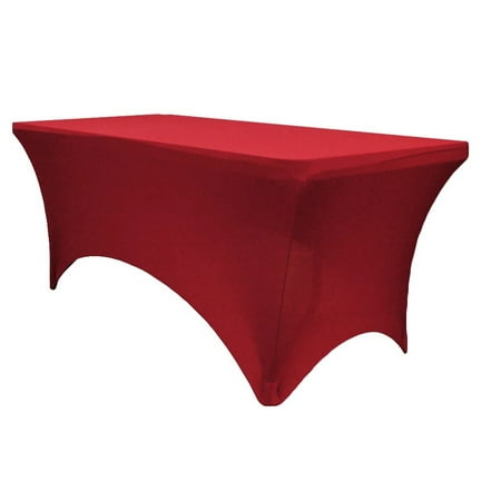 

Mds Pack of 12 Rectangular Stretch 8ft Spandex Table Cover Tablecloths for Wedding - Apple Red