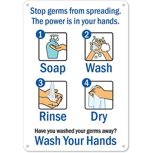 SignMission OS-NS-P-1824-25580 Osha Notice Sign - Stop Germs