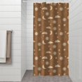 thumbnail image 2 of Brown Sun Moon Cloud Star Pattern Shower Curtain 36"x72" ,Bathroom Decorative Shower Curtains Set with 12 Hooks,Modern Waterproof Washable Shower Curtain, 2 of 6