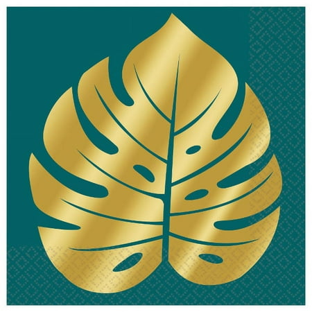 Key West Palm Tree Leaf Tropical Summer Luau Theme Party Beverage Napkins