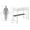 DHP Miles Metal Twin Loft Bed with Desk, White