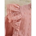 thumbnail image 4 of ZEHJUHAN Infant Girls Solid Color Long Sleeve Dress Ruffle Trim Accent Matching Headband Casual Party Wear Pink，18-24M, 4 of 7