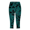 thumbnail image 4 of Mnuaqn Capri Leggings for Women Plus Size Tummy Control Knee Length No Pockets High Waisted Yoga Workout Tights (XXL, Dark Green), 4 of 5