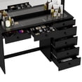 thumbnail image 5 of Boahaus Modern Vanity Desk Set, Glass Top, 7 Drawers, Large Mirror, Black Finish, for Bedroom, 5 of 8
