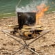 thumbnail image 4 of Brasero Brasero de acero inoxidable portátil para acampar, Picnic, barbacoa, carbón, leña, brasero, horno de calefacción desmontable, accesorio de calentamiento para cocinar al aire libre, 4 of 8