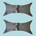 thumbnail image 2 of Renovators Supply Black Cabinet Hinge for Cabinet Door 3" Rust Resistant Wrought Iron Butterfly Flush Mount Door Hinges for Kitchen Cabinets w/Hardware, Pack of 2, 2 of 9