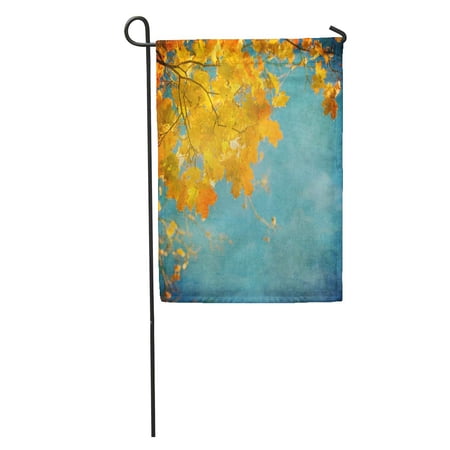 SIDONKU Blue Fall Autumn Leaves Yellow Retro Season Vintage Sky Abstract Garden Flag Decorative Flag House Banner 28x40 inch
