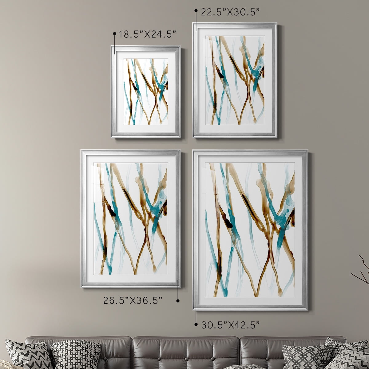 Wexford Home Runnel XVII Premium Framed Print, 22.5" x 30.5" - Ready to Hang, Silver (Set of 2)