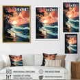 thumbnail image 4 of Designart "Bold Beach Beauty Orange Sunset Scene II" Coastal Canvas Wall Art - Coastal Blue Coastal Beach Entryway Wall Art Print, 4 of 6