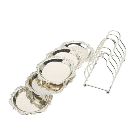 

1 Set Metal Fruit Tray Decorative Food Serving Dish Storage Plates with Rack