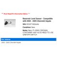thumbnail image 2 of Reservoir Level Sensor - Compatible with 2000 - 2005 Chevy Impala 2001 2002 2003 2004, 2 of 2