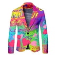 thumbnail image 5 of Toimothcn Suit Jacket For Men Romantic Valentine Day Love Heart Printed Blazers Oversized Warm Slim Fit One Button Funny Festival Performance Suit Jacket Comfy Men's Clothing, 5 of 5