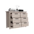 thumbnail image 7 of Knubmt 6 Drawer Dresser with Metal Hardware, Wood Storage Cabinet for Living Room, Bedroom, Office, Gray, 7 of 7